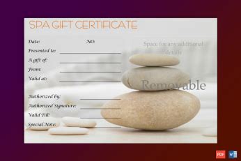 Spa Gift Certificate & Voucher Templates (for Microsoft® Word) - GCT