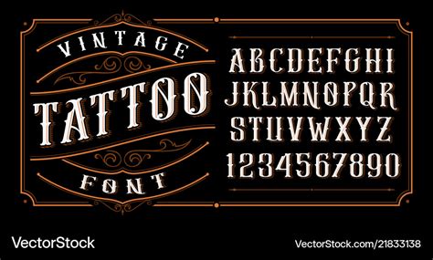 Vintage tattoo font Royalty Free Vector Image - VectorStock