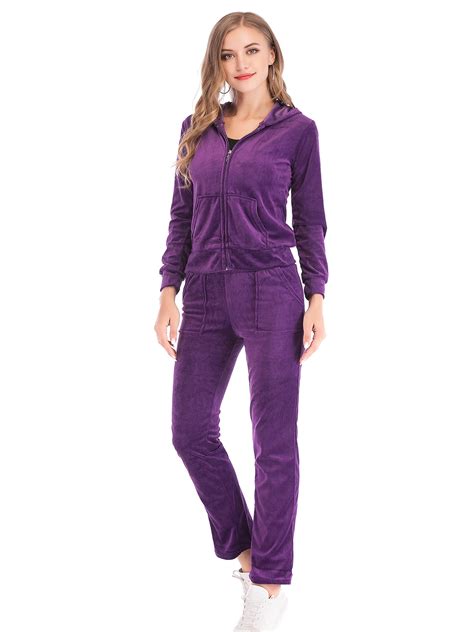 Lelinta - LELINTA Velour Tracksuit for Women Outfit Hoodie and Pants ...