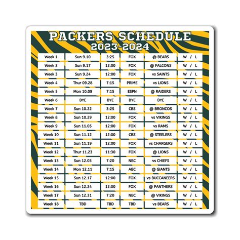 Green Bay Packers 2025 Printable Schedule - Lucia Rivalee