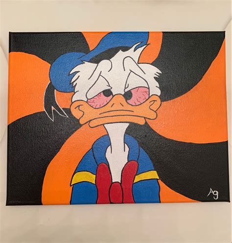 donald duck canvas painting | Cute canvas paintings, Diy canvas art, Mini canvas art