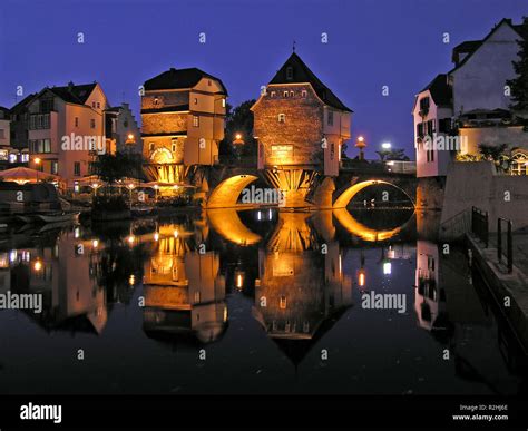 bridge houses bad kreuznach Stock Photo - Alamy