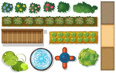 Garden Top View Vector Art, Icons, and Graphics for Free Download