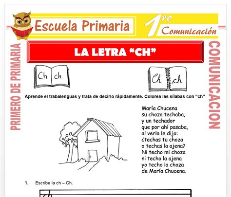 La Letra CH para Primero de Primaria – Escuela Primaria