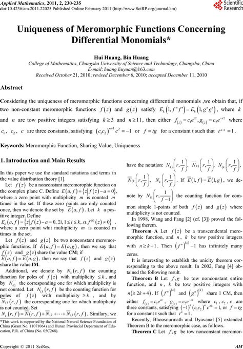 Uniqueness of Meromorphic Functions Concerning Differential Monomials