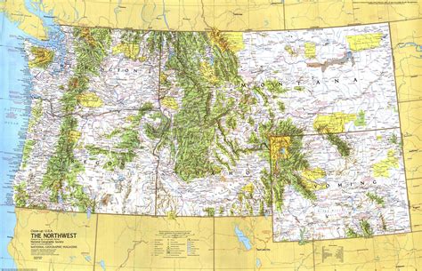 Northwest US 1973 Wall Map by National Geographic