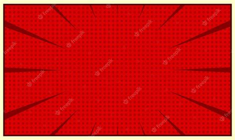 Premium Vector | Blank comic red with halftone background