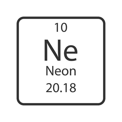 Neon symbol. Chemical element of the periodic table. Vector ...