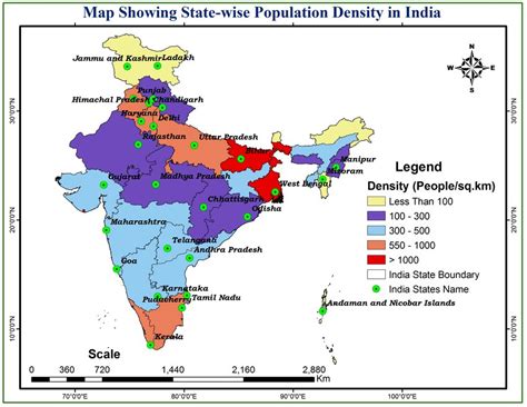 State-wise Population density map in India | Download Scientific Diagram