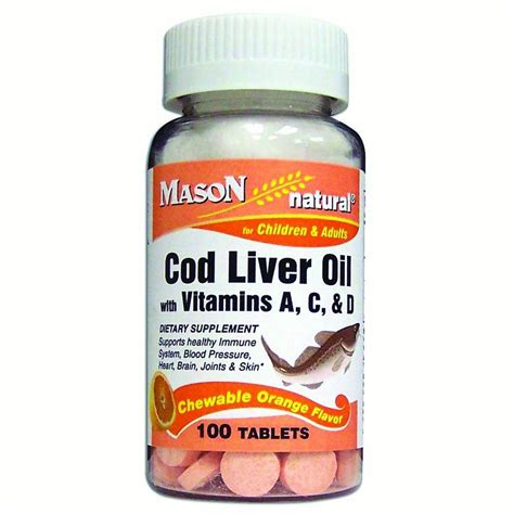 Mason Vitamins Healthy Kids Cod Liver Oil with Vitamin D Chewable ...