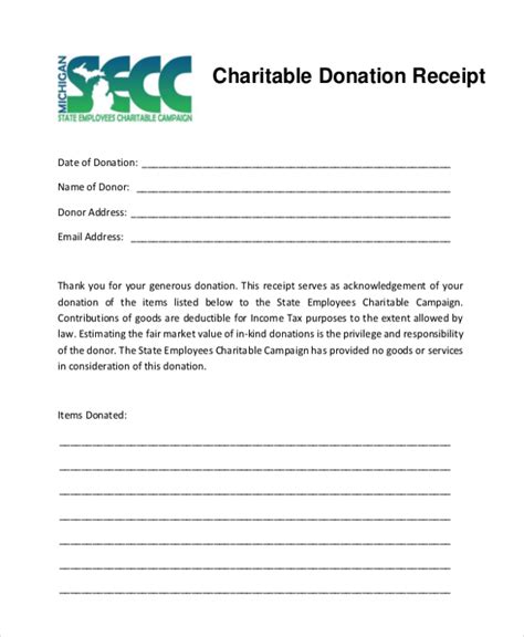 FREE 8+ Sample Donation Receipt Forms in PDF | Excel