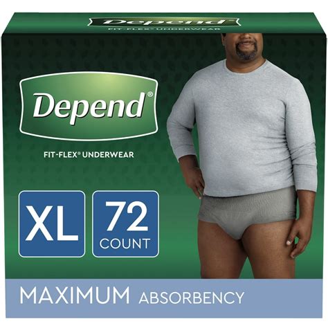 Depend Fit-Flex Incontinence Underwear for Men, Maximum Absorbency, XL ...