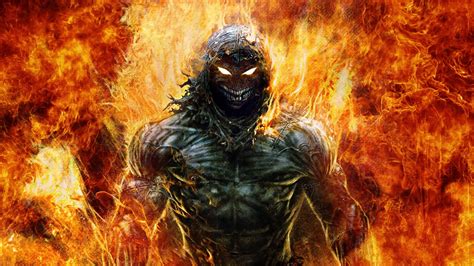 2560x1440 resolution | monster standing in fire illustration HD ...