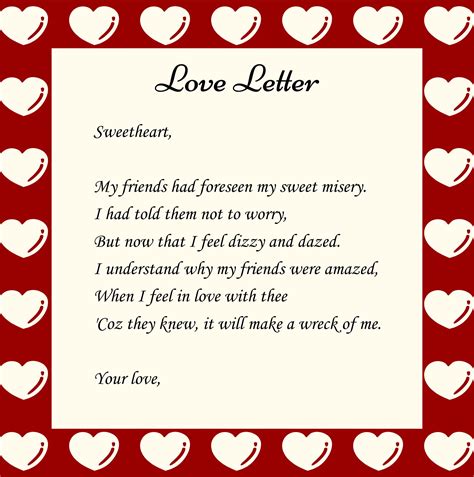 Printable Love Letter Template