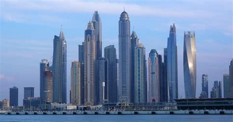 Marina Waterfront Skyscraper Skyline, Dubai Cityscape, Time Lapse by ...