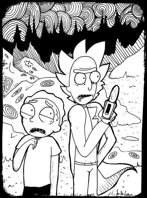 Rick and morty fan art - TV shows Adult Coloring Pages