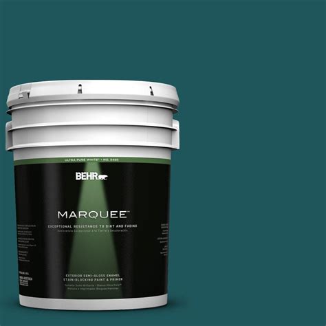 BEHR MARQUEE 5-gal. #PPF-56 Terrace Teal Semi-Gloss Enamel Exterior ...