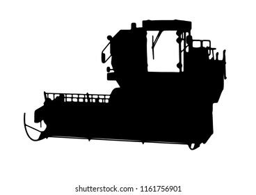 Silhouette Combine Harvester Vector Stock Vector (Royalty Free) 1161756901 | Shutterstock