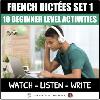 French Dictée Activities Beginners Listening Comprehension Dictation BUNDLE 1