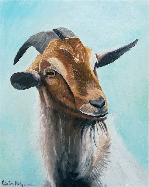 The goat Painting by Csata Helga | Saatchi Art