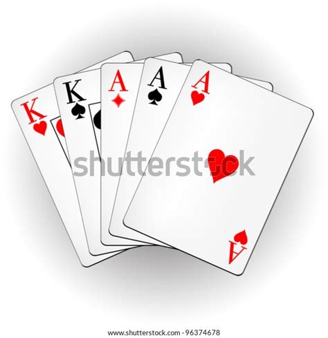 Winning Poker Hand Full House Playing Stock Vector (Royalty Free) 96374678