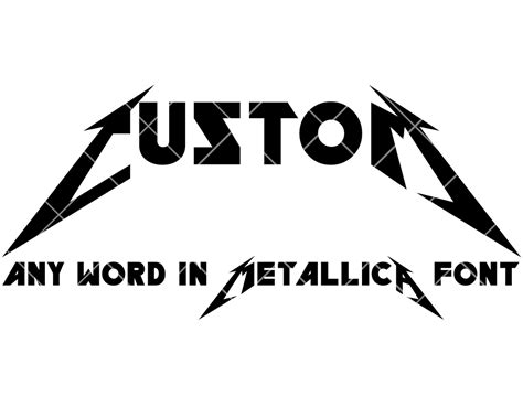 Custom Word Lettering Metallica Font Digital PNG File High | Etsy