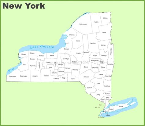 New York County Map Printable