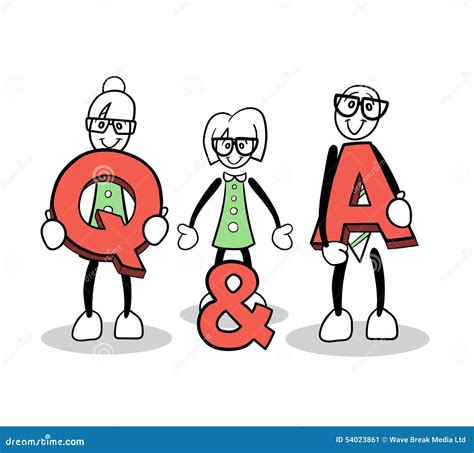 Cute Cartoons Showing Q and a Vector Stock Vector - Illustration of ...