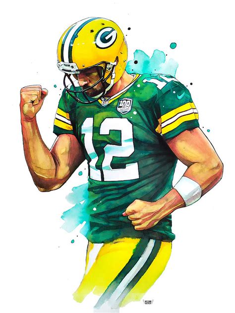 Aaron Rodgers Green Bay Packers Painting by Wachira Kacharat