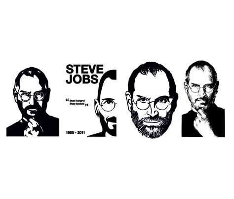 Steve Jobs Sticker Stencil Line Art Free Vector - ARABIC CNC