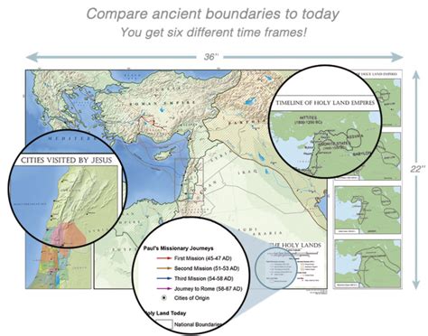 Giant Holy Land Map Poster – Past and Present – Bible Charts and Maps