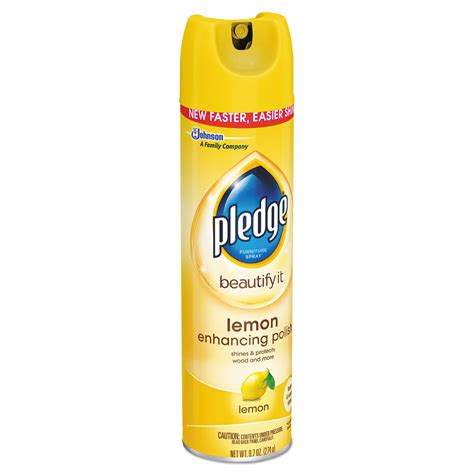 Pledge Furniture Polish, Lemon, 9.7 oz Aerosol Spray | OfficeSupply.com