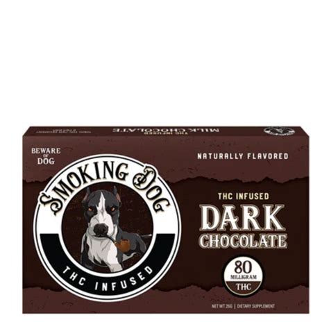 Smoking Dog - Dark Chocolate 80mg THC - GreenWellnessLife.com