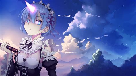 Wallpaper : anime, re zero, Rem, sky 1920x1080 - Korvis - 1874697 - HD ...