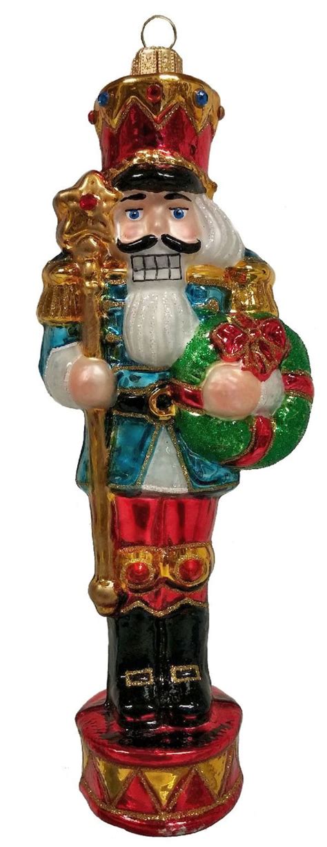 German Nutcracker Glass Christmas Ornament