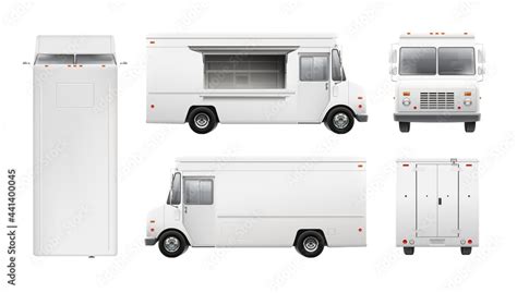 White street food truck template blank mockup for Brand Identity. Cargo ...