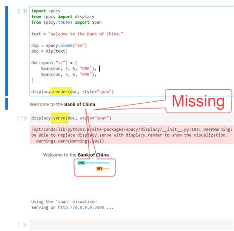 Python & spacy: Visualizing spans in a notebook - Stack Overflow