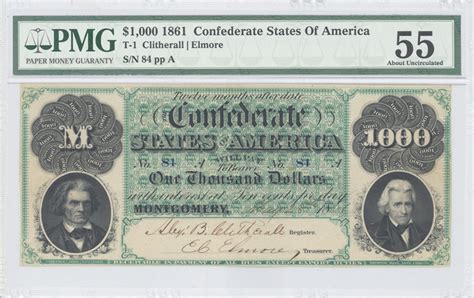 $1,000 1861 Confederate States of America Note