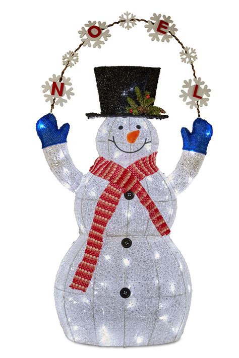 120cm - Outdoor Christmas Snowman with Lights - Big Christmas