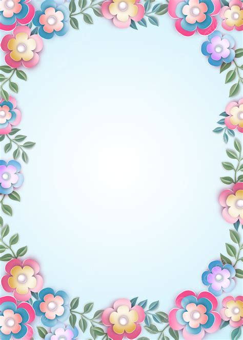 Spring Paper Cut Floral Background Border Wallpaper Image For Free Download - Pngtree