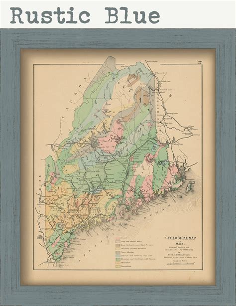 GEOLOGICAL Map of Maine 1890, Replica or GENUINE ORIGINAL