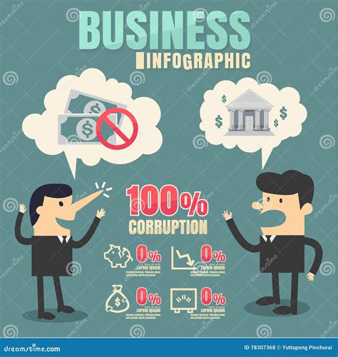 Infographic Corruption Business On White Background Vector Illustration ...