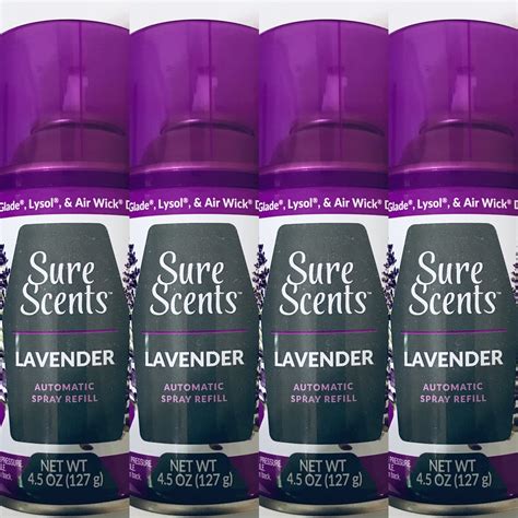 4 Sure Scent Automatic Spray Air Freshener Refill, Lavender Scent 4.5 ...