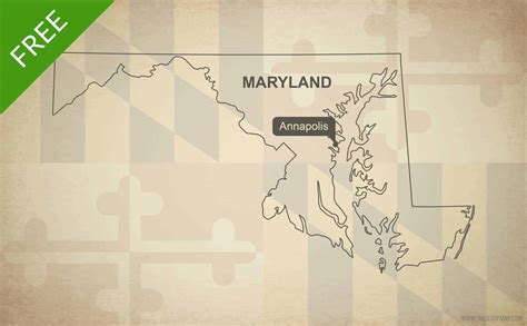 Free vector map of Maryland outline | One Stop Map