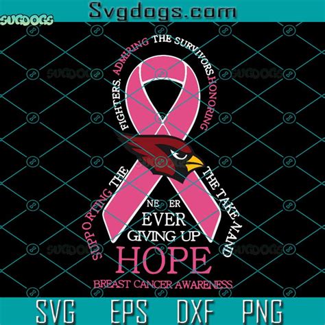 Arizona Cardinals Breast Cancer SVG, Cardinals Mascot SVG, Arizona Cardinals SVG, Breast Cancer ...