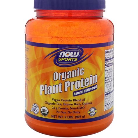 Now Foods, Organic Plant Protein, Natural Unflavored, 2 lbs (907 g) | By iHerb