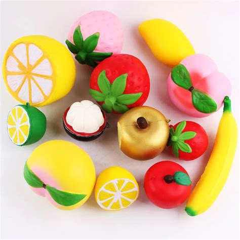 Squishies Jumbo Slow Rising Kawaii Scented Kit Fruit Apple Banana Lemon Orange Peach Pack ...