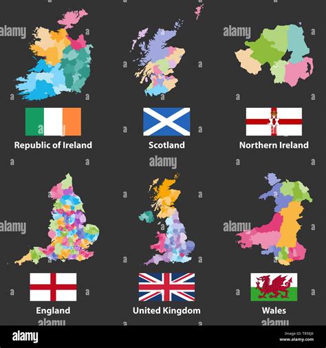 Flags of england scotland ireland and wales hi-res stock photography ...