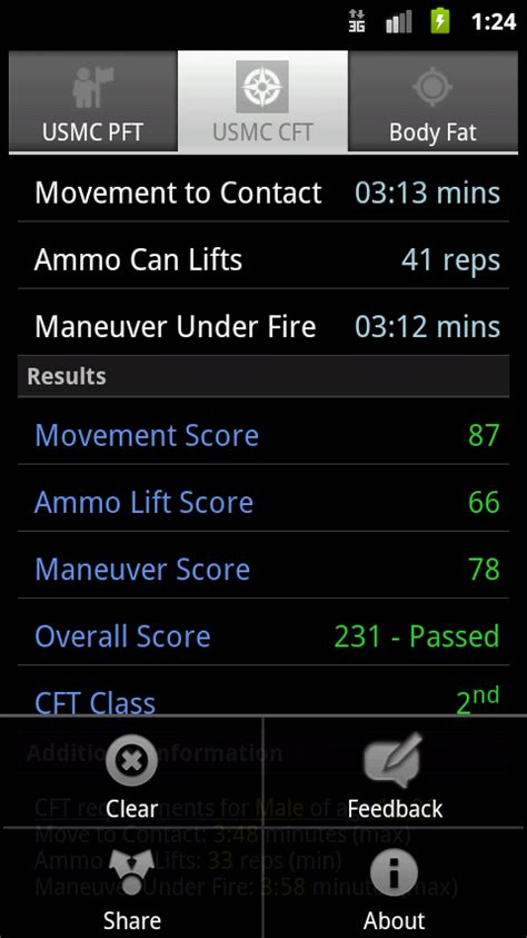 USMC PFT & CFT Calculator: Amazon.ca: Appstore for Android