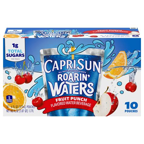 Capri Sun Roarin' Waters Fruit Punch Flavored Water Beverage 6 oz Pouches - Shop Juice at H-E-B